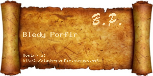Bledy Porfir névjegykártya